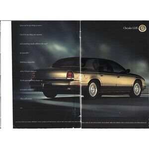 Chrysler LHS Luxury Sedan 1990s Vintage Print Ad 2 PAGE
